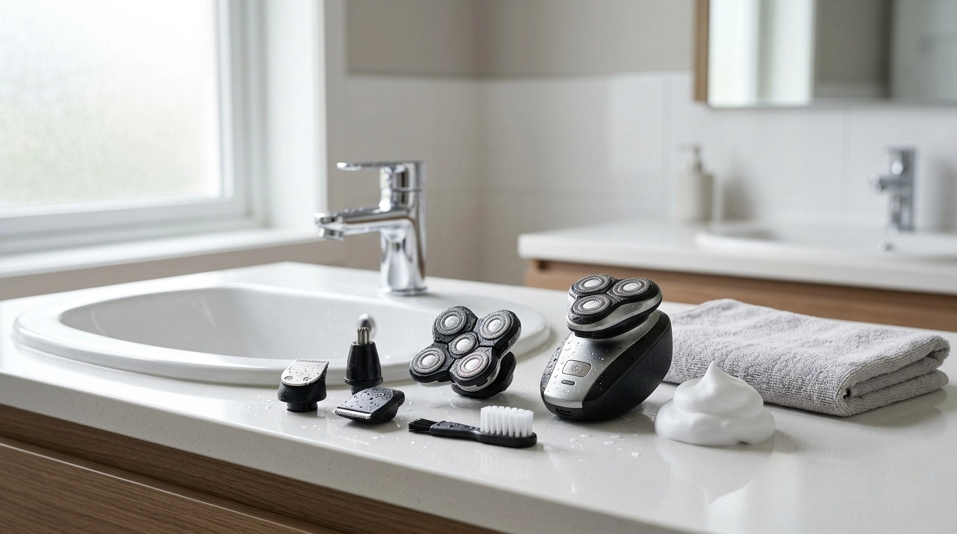 5-in-1 Waterproof Rechargeable Head Shaver: Wet/Dry Guide