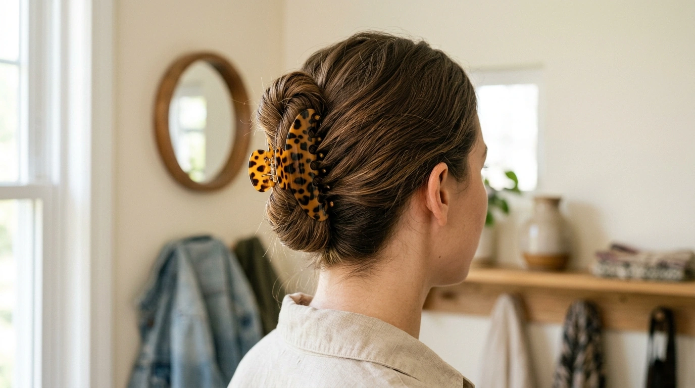 Leopard Speckle Claw Clip: Quick Updos, Strong Hold